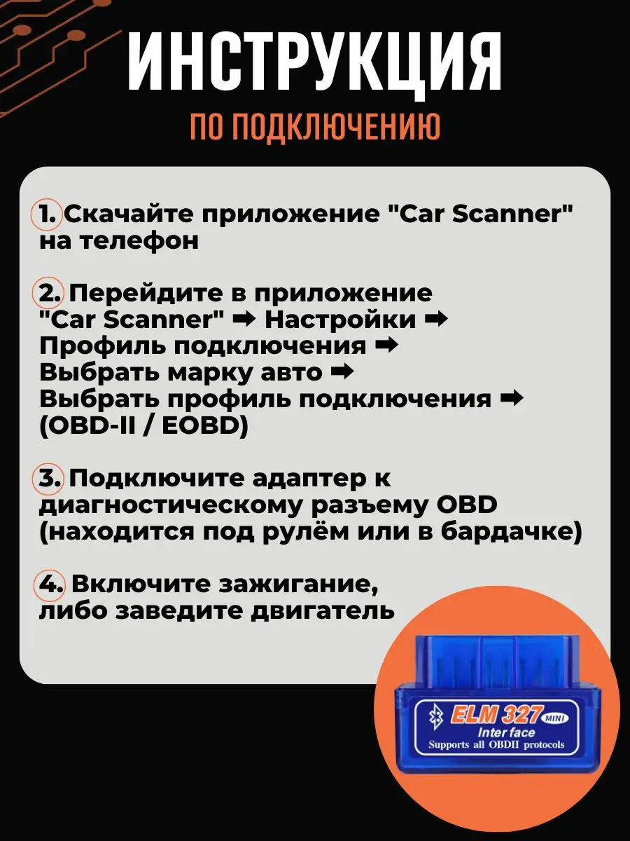 Car Lives Автосканер для диагностики авто ELM327 OBD2