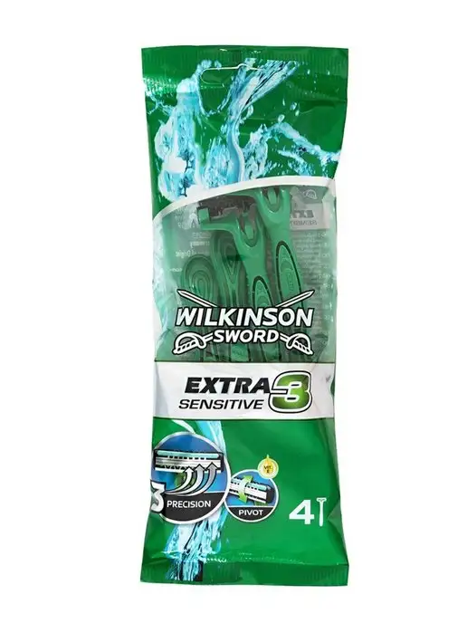 Wilkinson Sword Бритвы одноразовые Extra3 Sensitive 3 лезвия, 4 шт