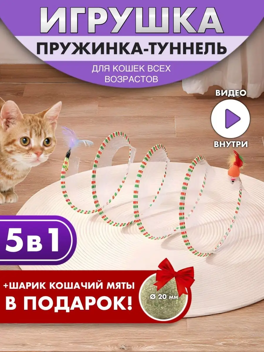 Игрушка для кошек пружинка ГудМуррлыка купить по цене 460 ₽ в  интернет-магазине Wildberries | 165975415