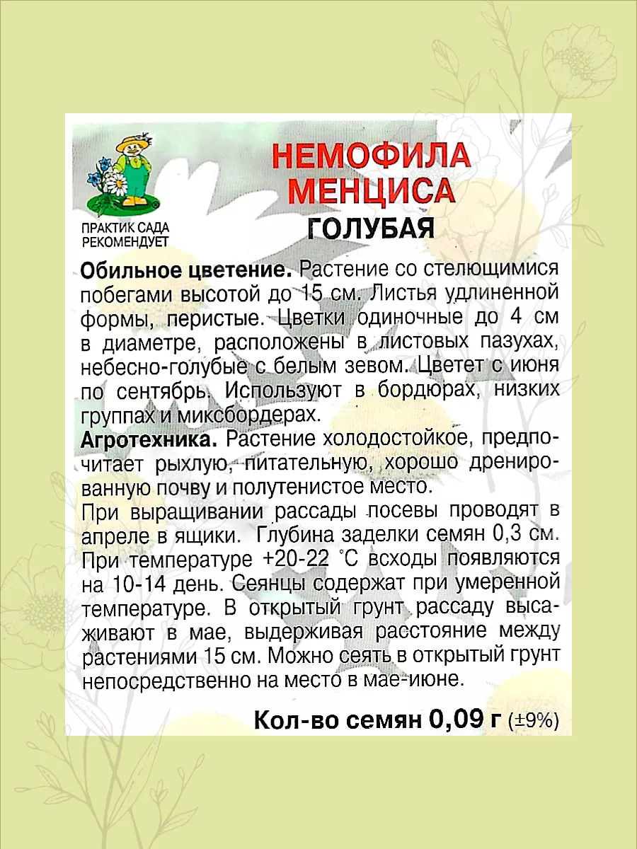 Семена Немофила менциса Голубая Поиск купить по цене 117 ₽ в  интернет-магазине Wildberries | 165983245