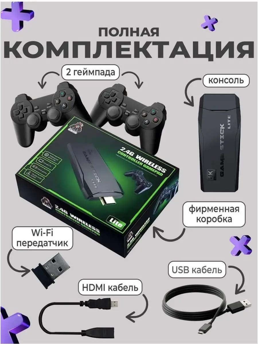 Game Stick Игровая приставка консоль для детей и взрослых портативная