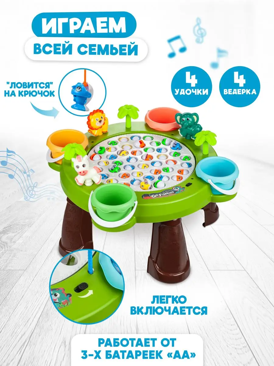 Интерактивная развивающая настольная игра рыбалка для детей Solmax&Kids  купить по цене 1 488 ₽ в интернет-магазине Wildberries | 167264500