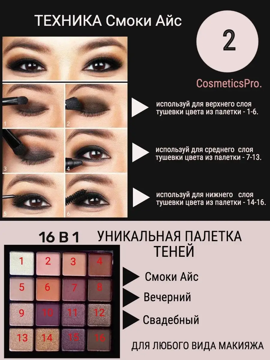 CosmeticsPro. Тени для век палетка матовые нюдовые для макияжа лица, глаз