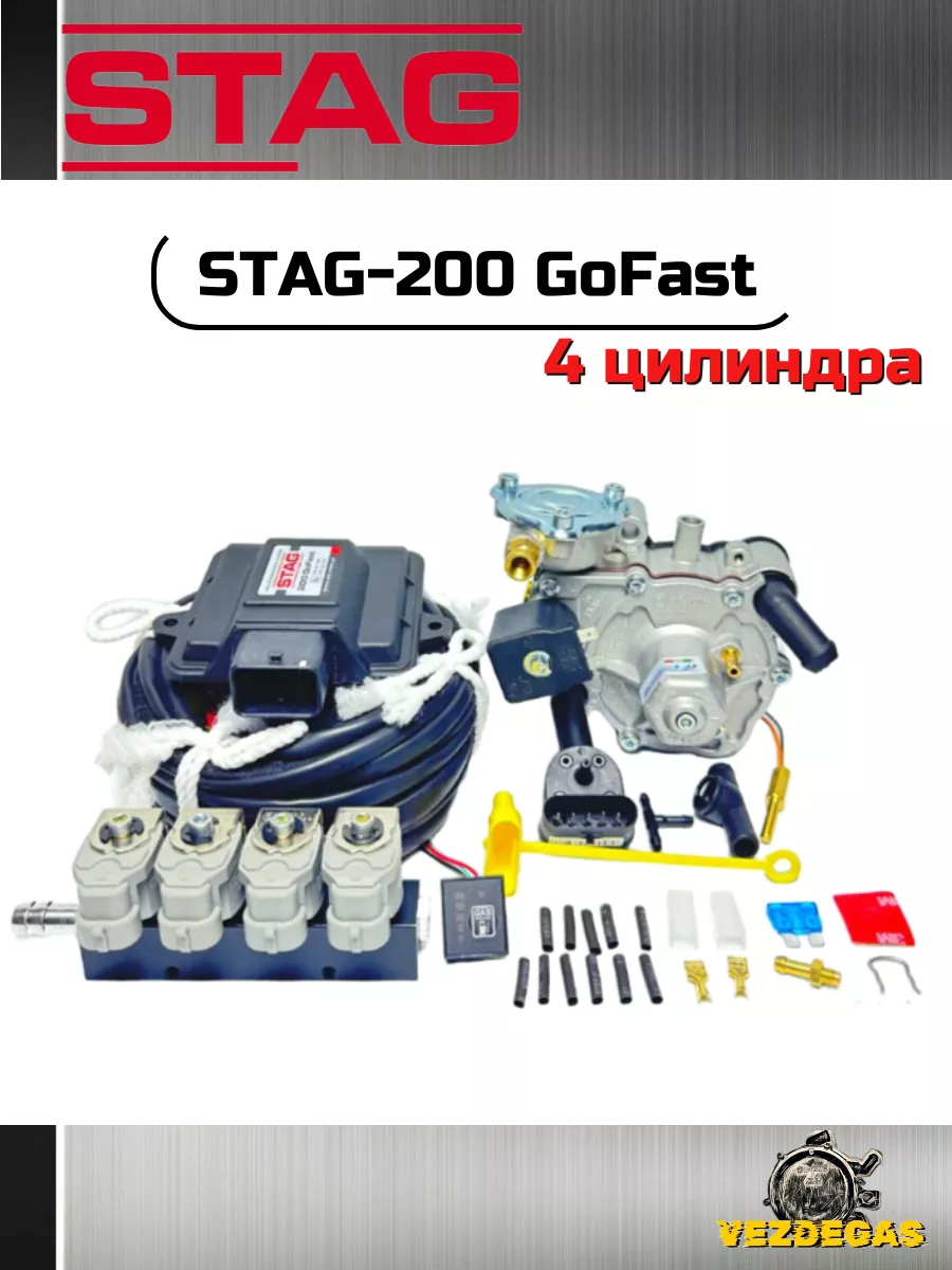 Комплект ГБО (мини-кит) STAG-200 GoFast 4 цилиндра STAG купить по цене 9  668 ₽ в интернет-магазине Wildberries | 167867632