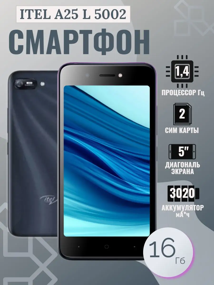 Смартфон A25 Starry Black (L5002) ITEL купить по цене 1 862 ₽ в  интернет-магазине Wildberries | 168059043