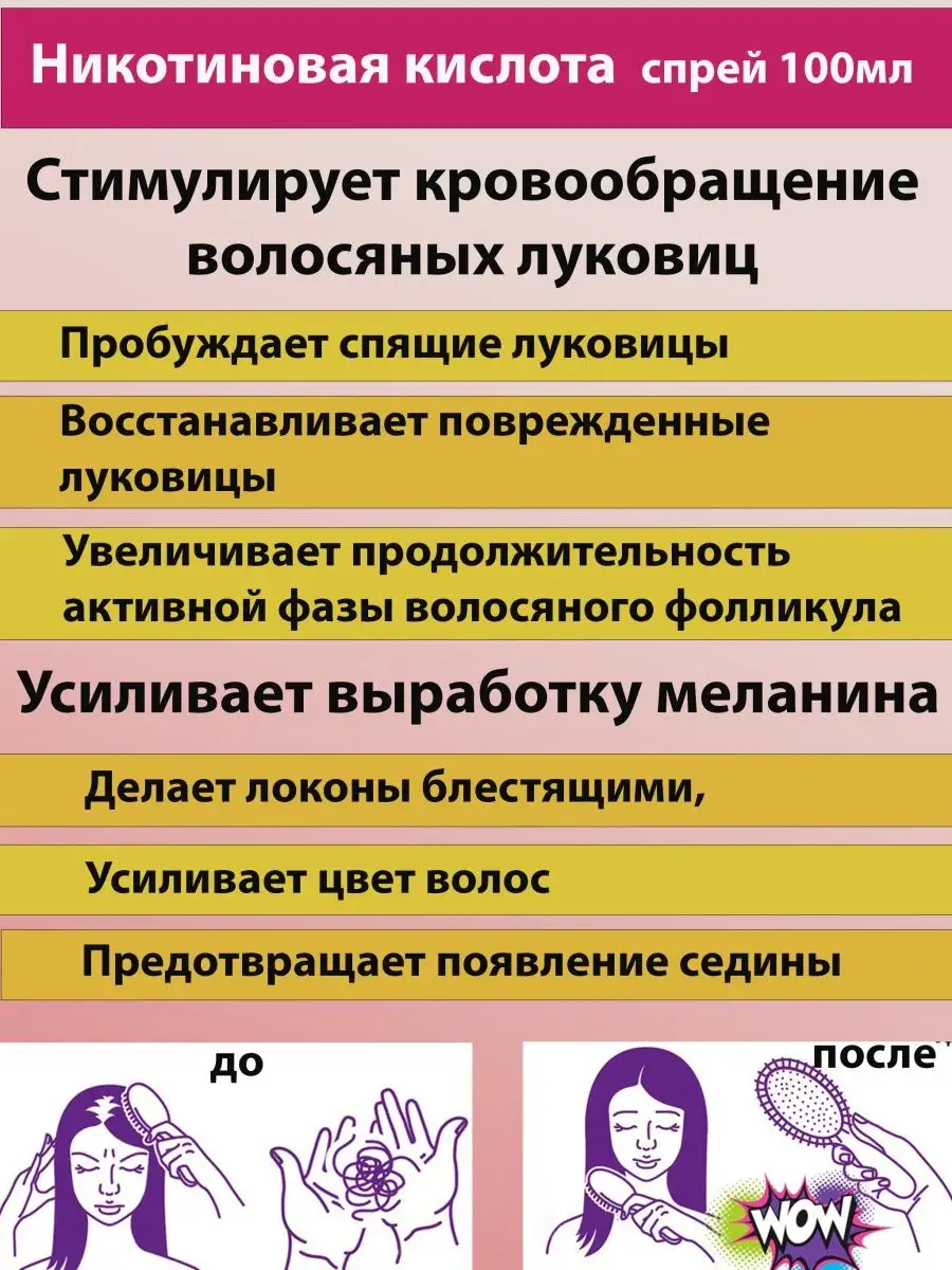 Никотиновая кислота для волос 100 мл спрей SOLNAT купить по цене 209 ₽ в  интернет-магазине Wildberries | 168235549