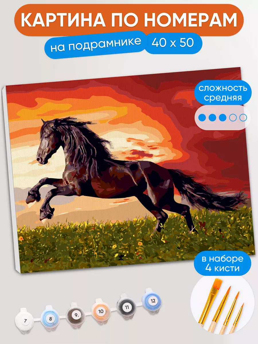 Картина по номерам 40х50 Дикий конь АртеМания купить по цене 582 ₽ в  интернет-магазине Wildberries | 168301398