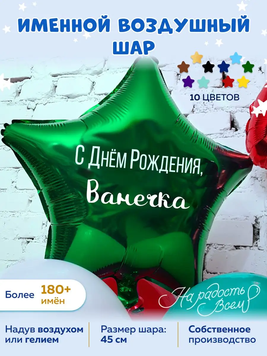 Воздушный шар именной Ванечка Иван Ваня На радость всем купить по цене 219  ₽ в интернет-магазине Wildberries | 168607180