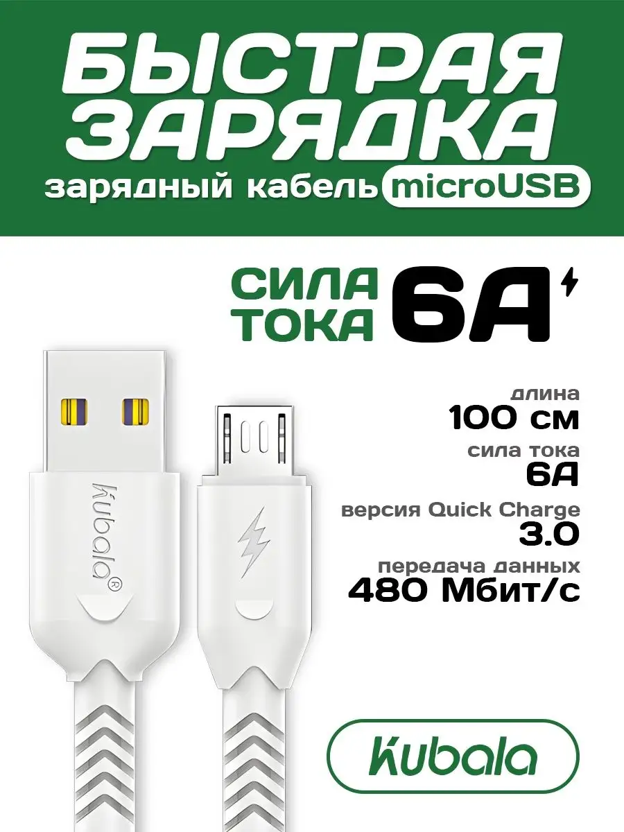 Кабель Micro USB, провод для быстрой зарядки телефона, 6А IN CASE купить по  цене 218 ₽ в интернет-магазине Wildberries | 168635802