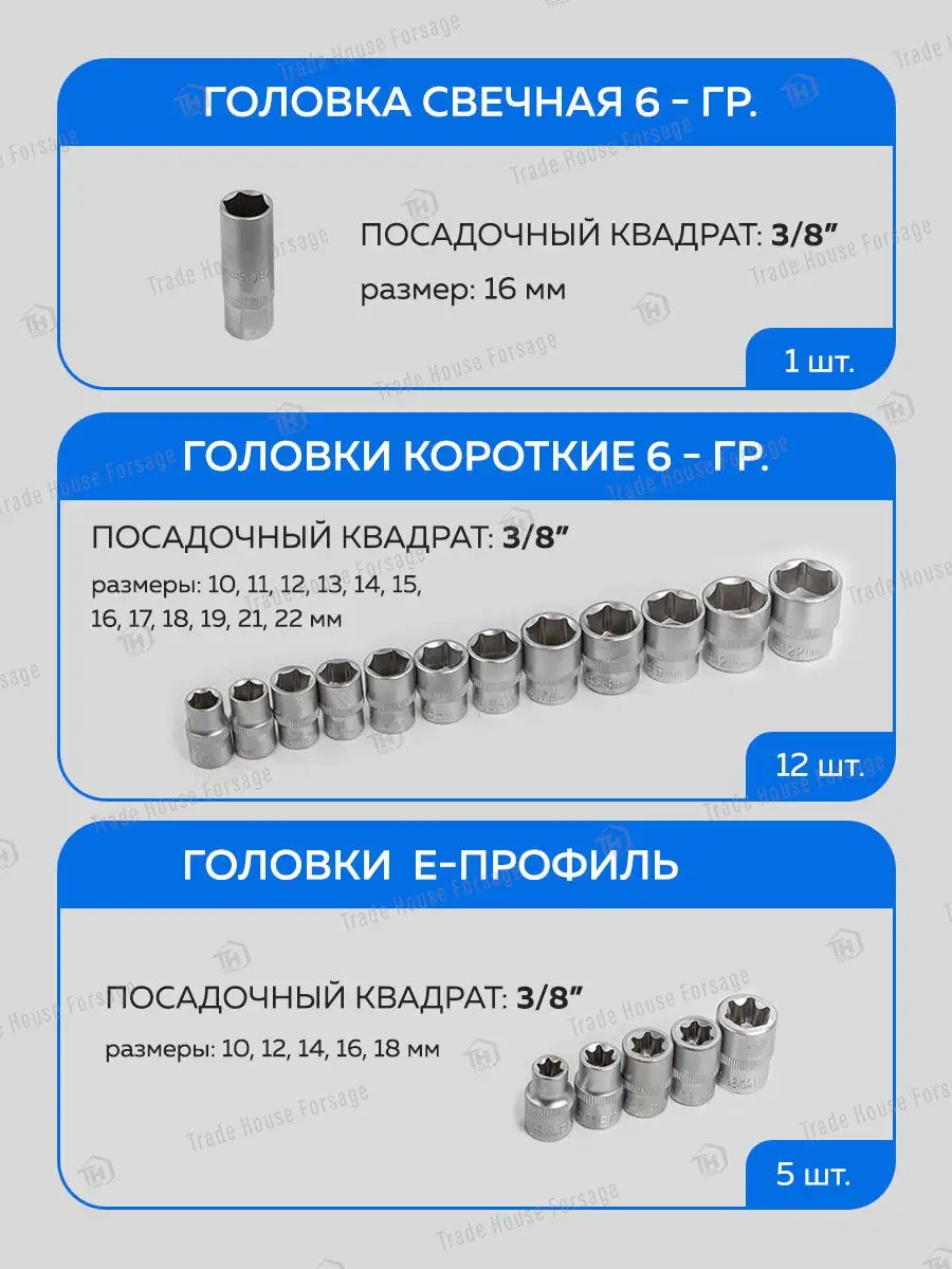 FORSAGE Набор инструментов для автомобиля, 108 предметов