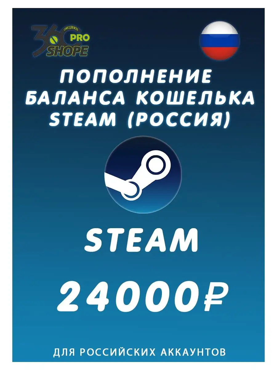 Пополнение кошелька Steam на 24000 рублей (Россия) Карточка STEAM купить по  цене 22 334 ₽ в интернет-магазине Wildberries | 170197887