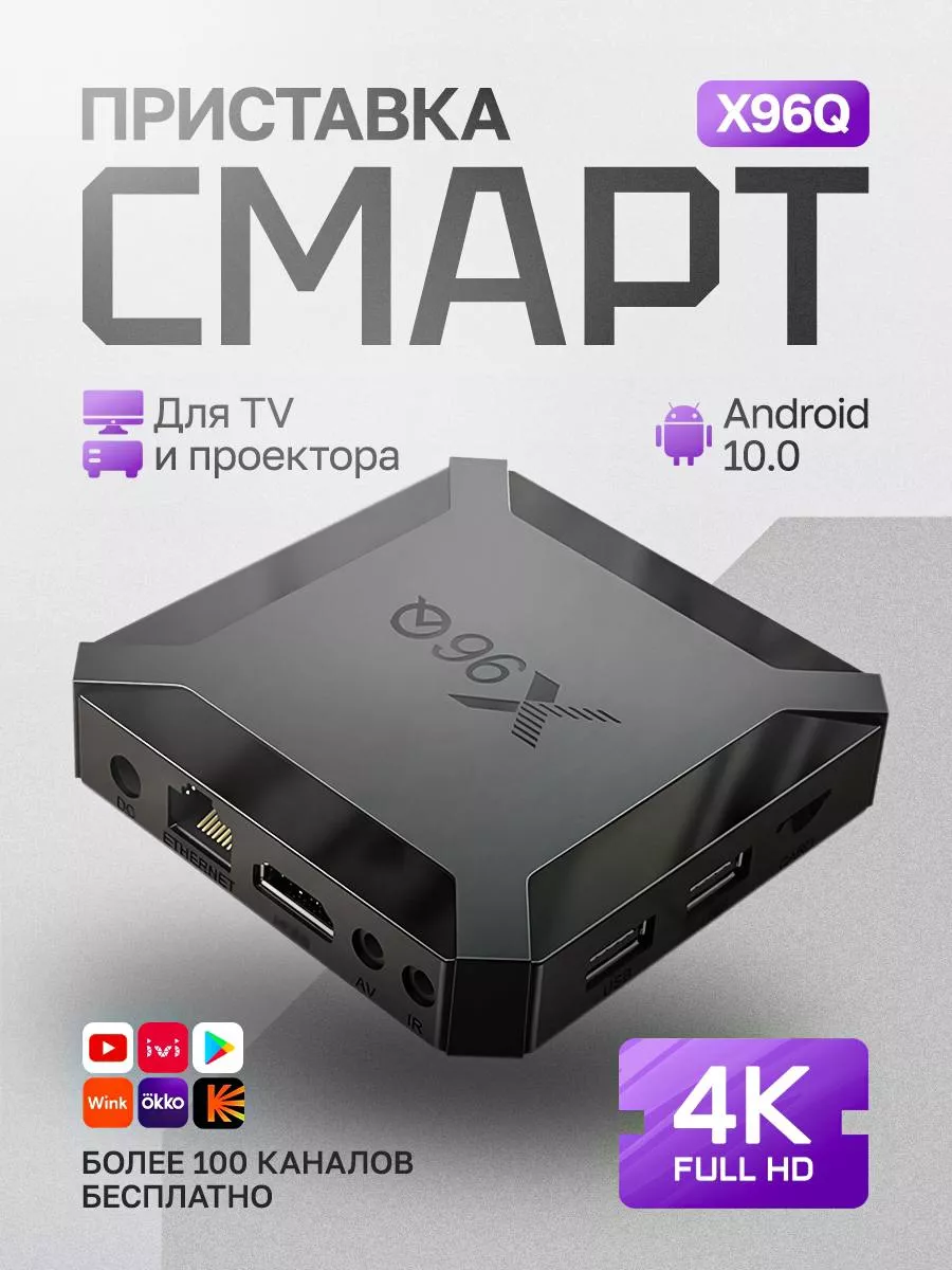 Приставка для телевизора андроид с smart tv 1 8 X96Q купить по цене 1 636 ₽  в интернет-магазине Wildberries | 170955416