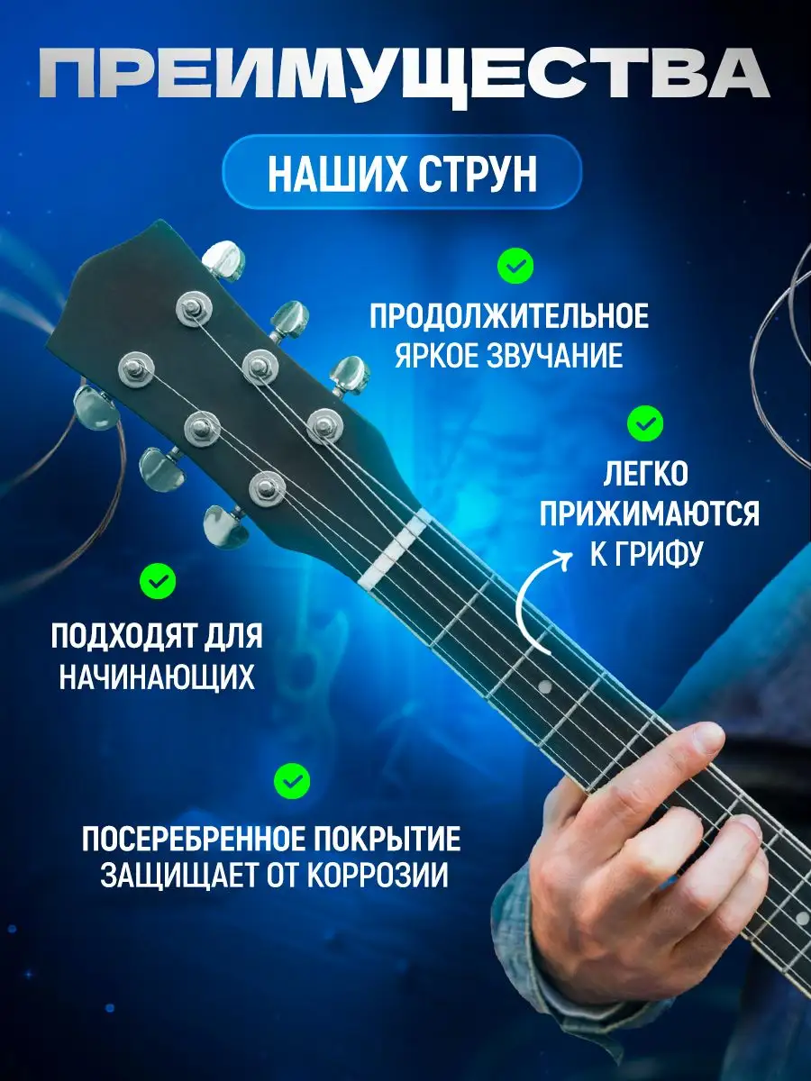 Струны для акустической гитары, посеребренные, 2 комплекта JAZZIS купить по  цене 94 800 сум в интернет-магазине Wildberries в Узбекистане | 171123437