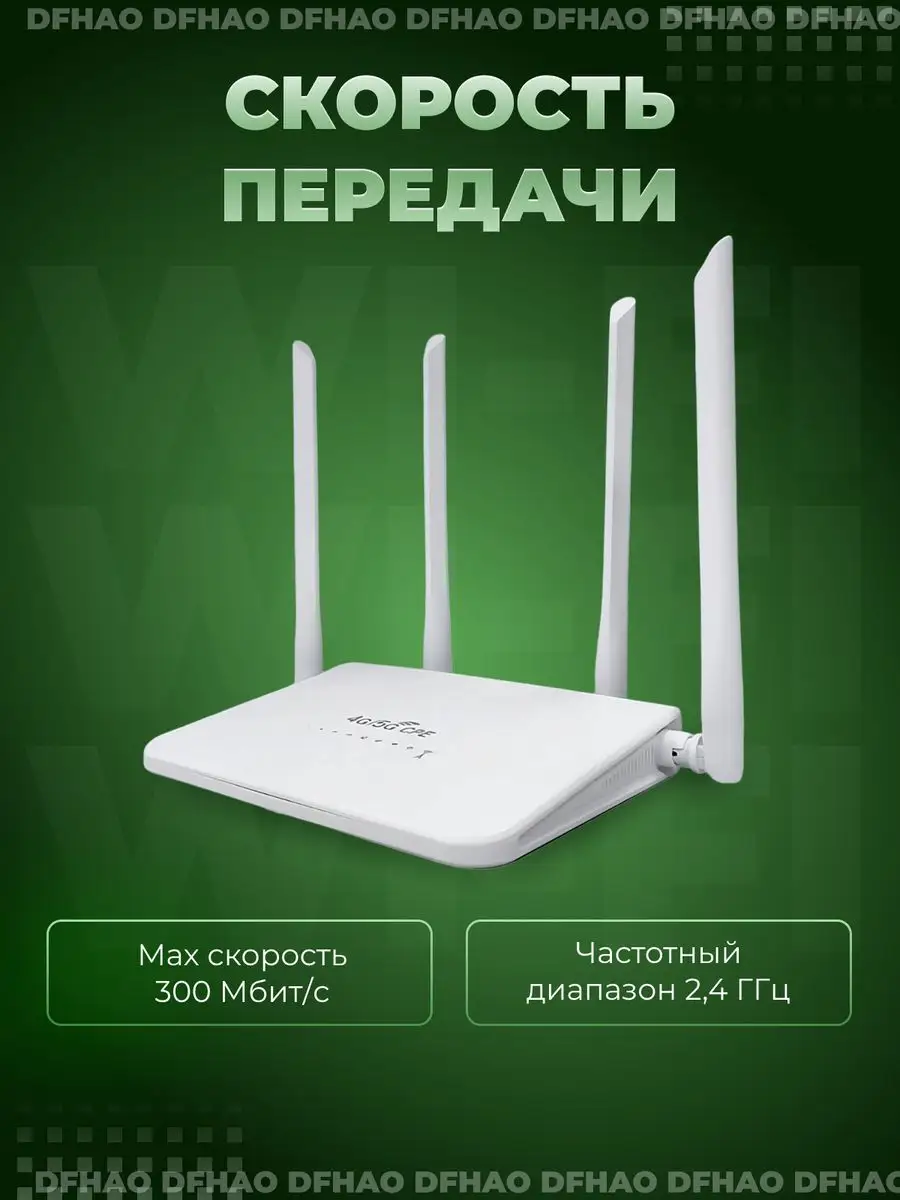 DF HAO Роутер wi fi 4g с поддержкой сим карты 4 антенны