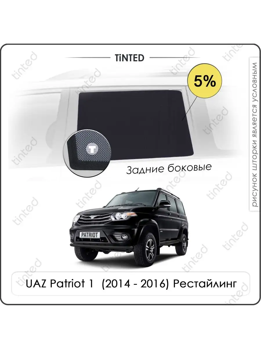 Tinted Каркасные шторки UAZ Patriot 1 5дв. (2014-2016) Рест