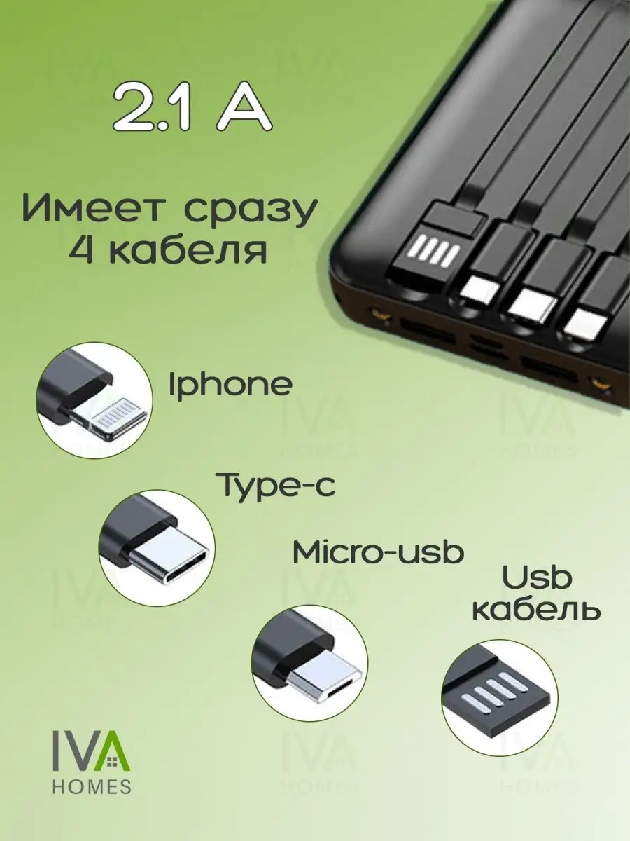 Повербанк мини зарядка для телефона Power Bank IVA Homes купить по цене 519  ₽ в интернет-магазине Wildberries | 171347006