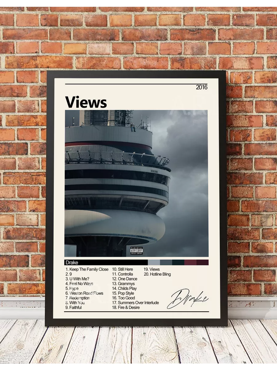 Постеры на стену Drake Views стильный A3 без рамы