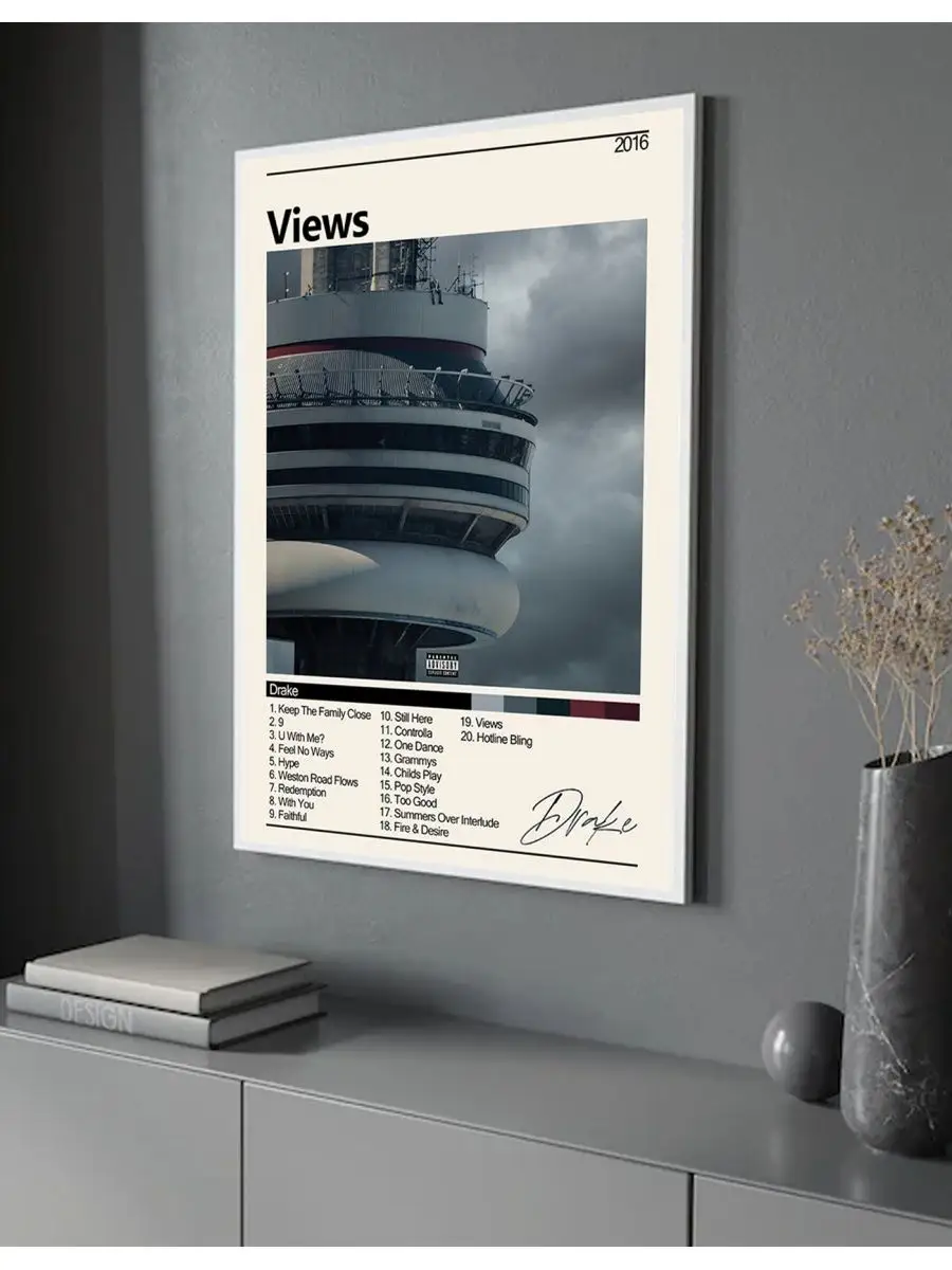 Постеры на стену Drake Views стильный A3 без рамы