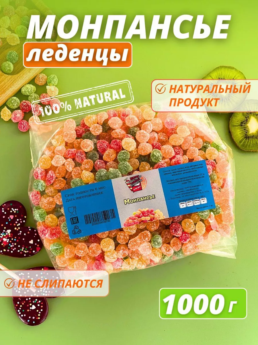 Конфеты леденцы монпансье 1 кг РадостиОтСладости купить по цене 356 ₽ в  интернет-магазине Wildberries | 171472234