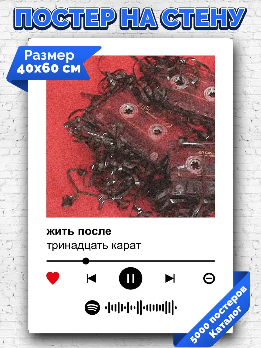 Arthata-spotify постер Спотифай постер Спотифай постер тринадцать карат -  жить после 40х60