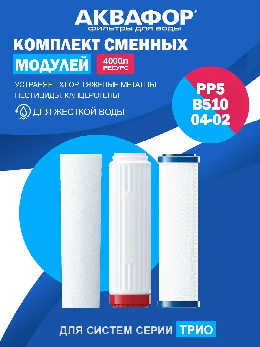 Комплект модулей Аквафор Трио РР5-В510-04-02 для жест/воды