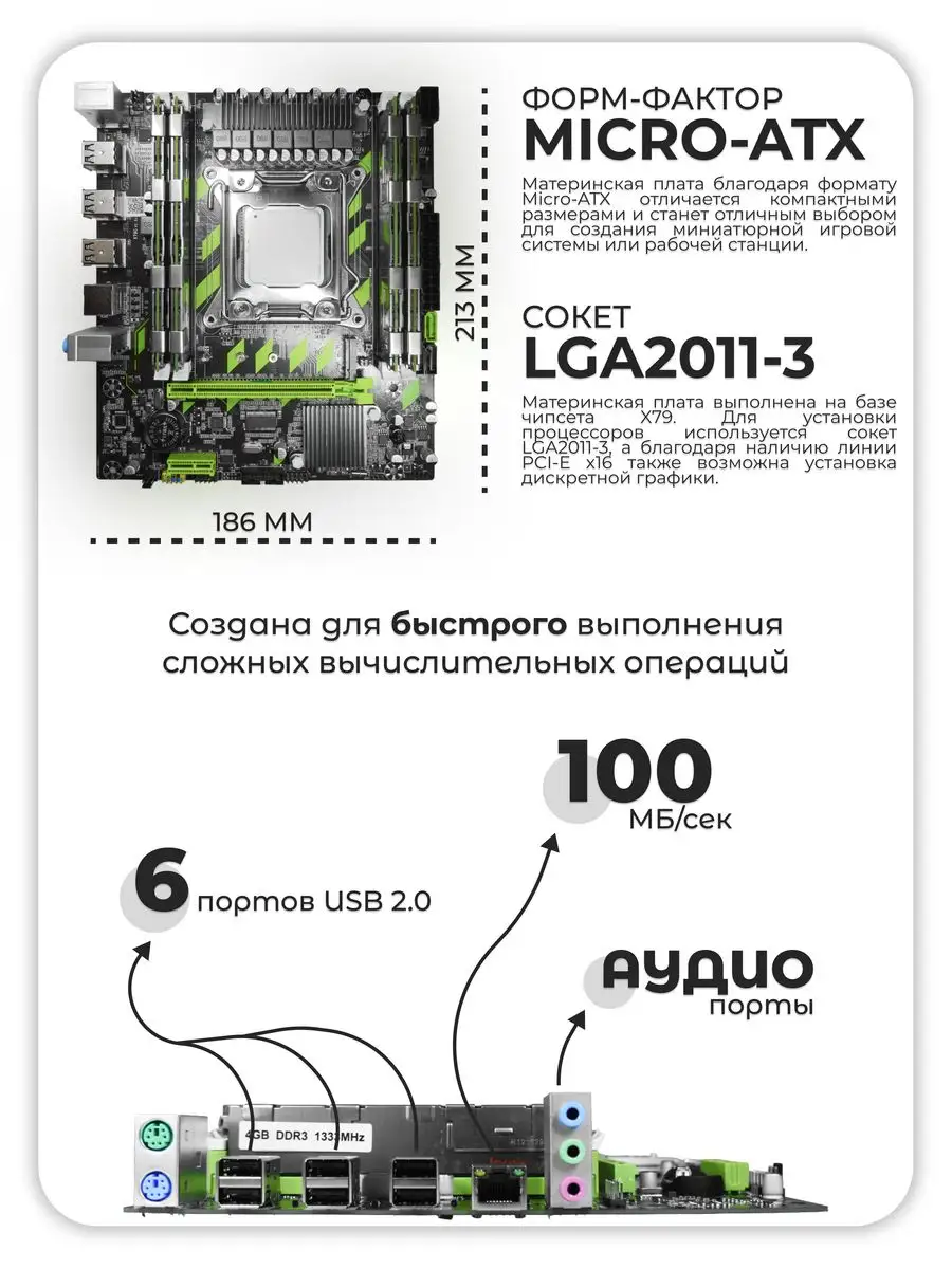 Xeon Computers Материнская плата с процессором и памятью 2011, комплект