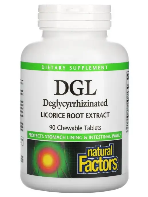 Natural Factors DGL, безопасный и эффективный экстракт солодки, 90 таблеток