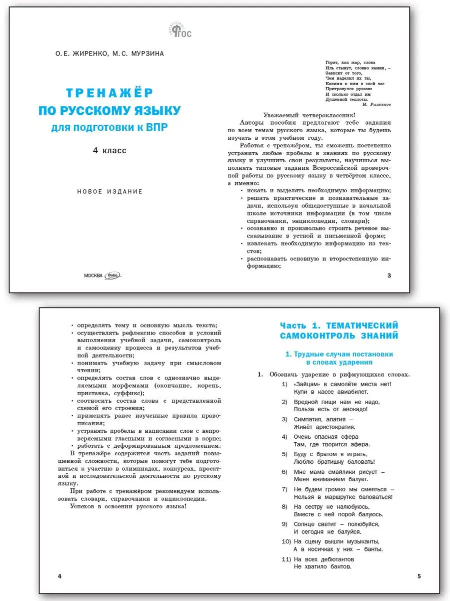 ВАКО Русский язык. Подготовка к ВПР. 4 класс НОВЫЙ ФГОС