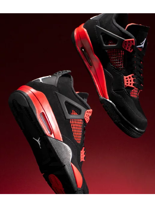 Air jordan 4 red 2025 and black