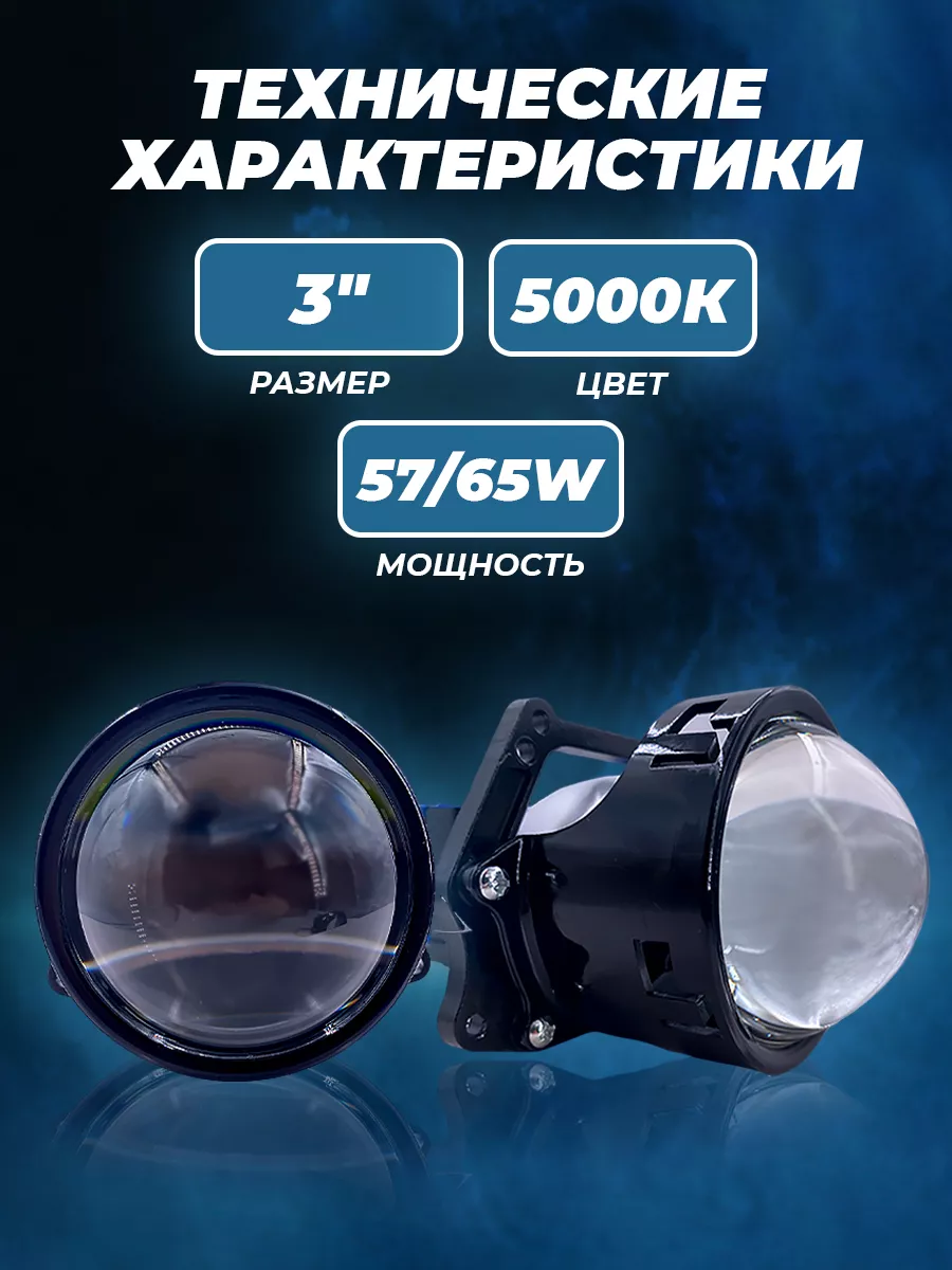 X-light Би лед светодиодные линзы 2 чипа Projector lens LED 3 дюйма