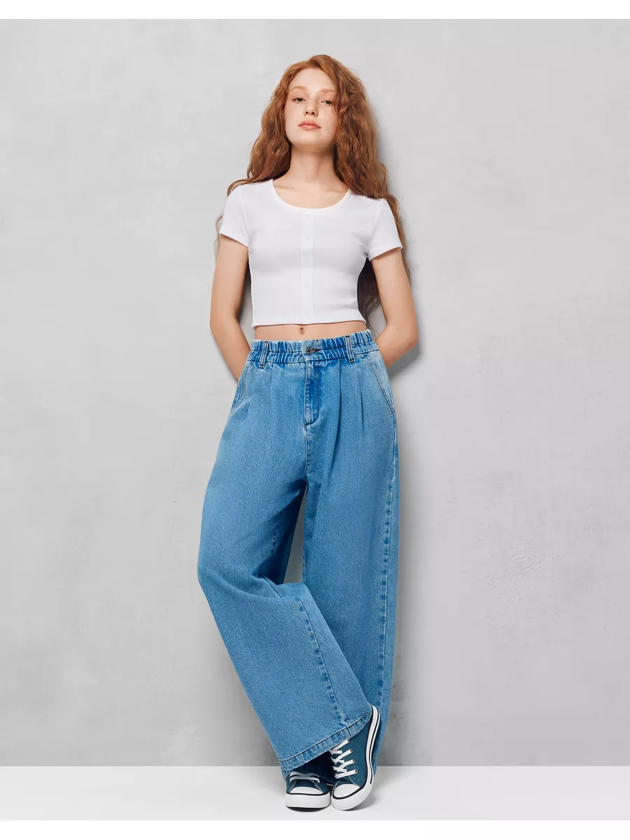 Джинсы Wide leg Gloria Jeans купить по цене 849 ₽ в интернет-магазине  Wildberries | 172714805