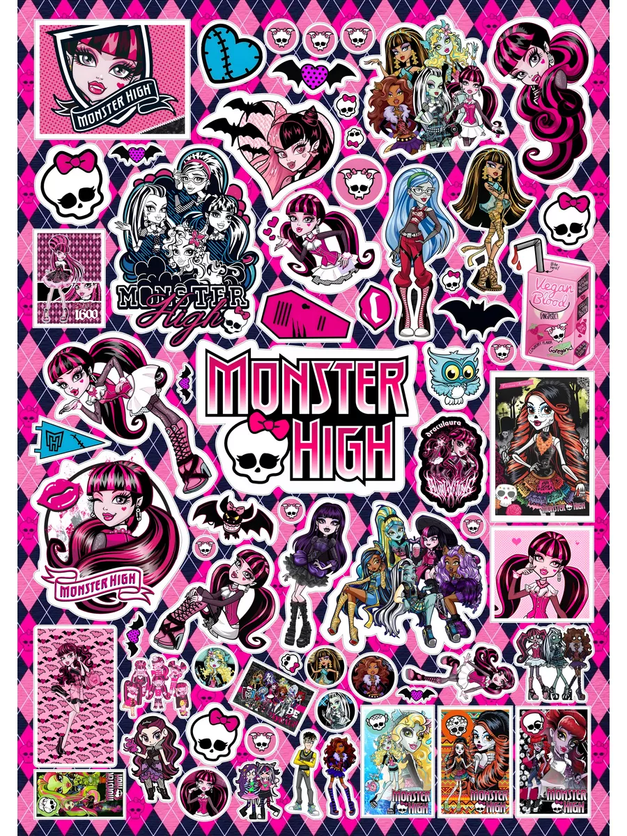 Монстер хай наклейки monster high Nalepki.BY купить по цене 213 ₽ в  интернет-магазине Wildberries | 173054120