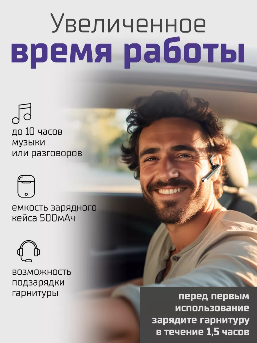 Rinter Беспроводная Bluetooth гарнитура для телефона