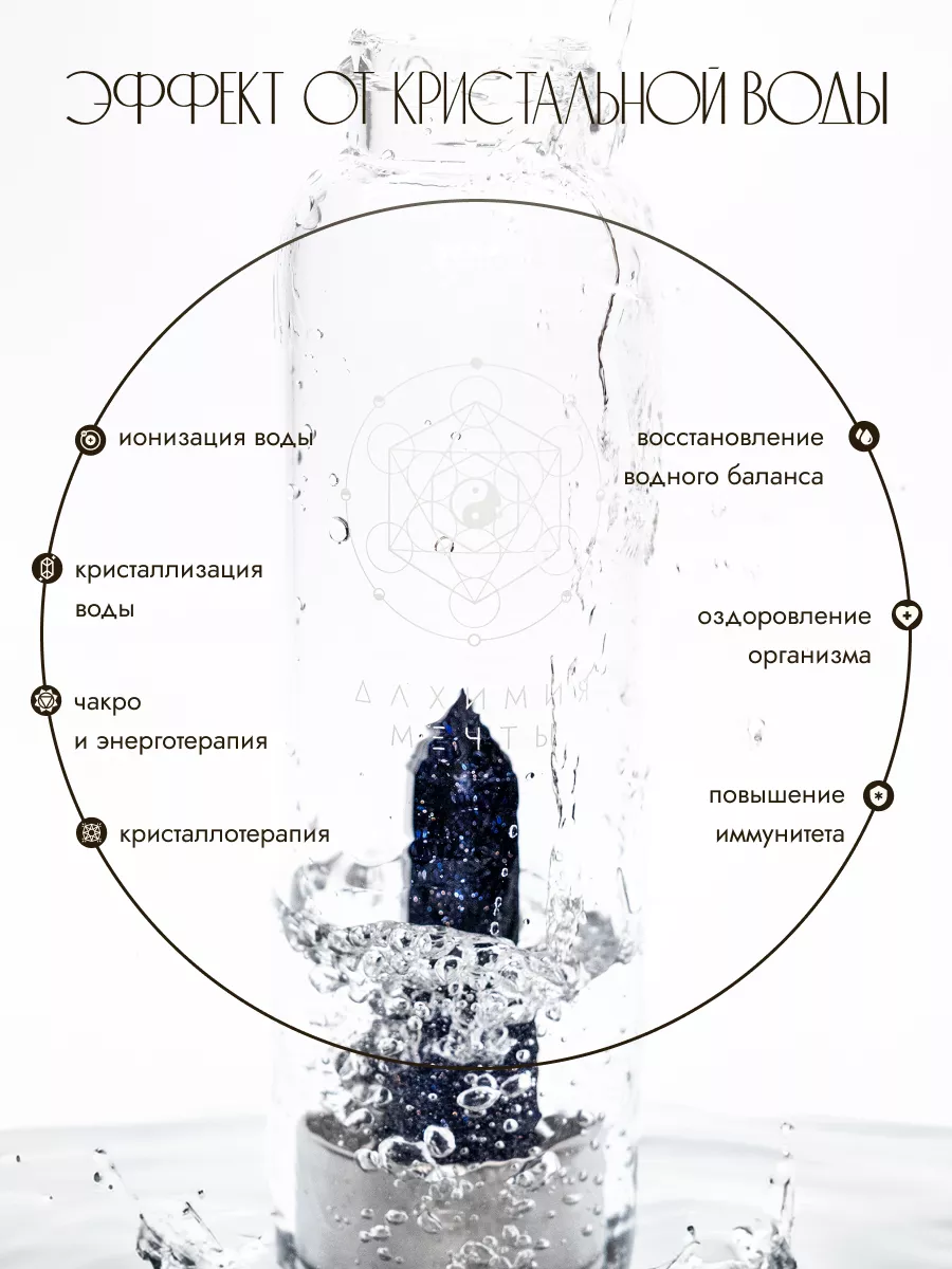 Эко-бутылка стекло с камнем кристаллом. Обсидиан Алхимия мечты купить по  цене 6 263 ₽ в интернет-магазине Wildberries | 173304891