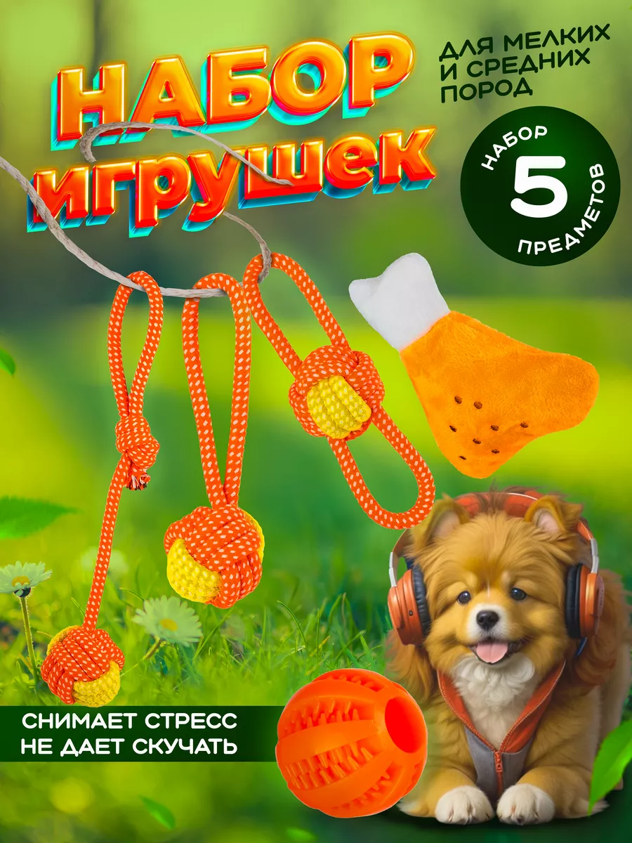 Игрушки для щенков и собак набор 5в1 CarePaws купить по цене 12,57 р. в  интернет-магазине Wildberries в Беларуси | 173706718