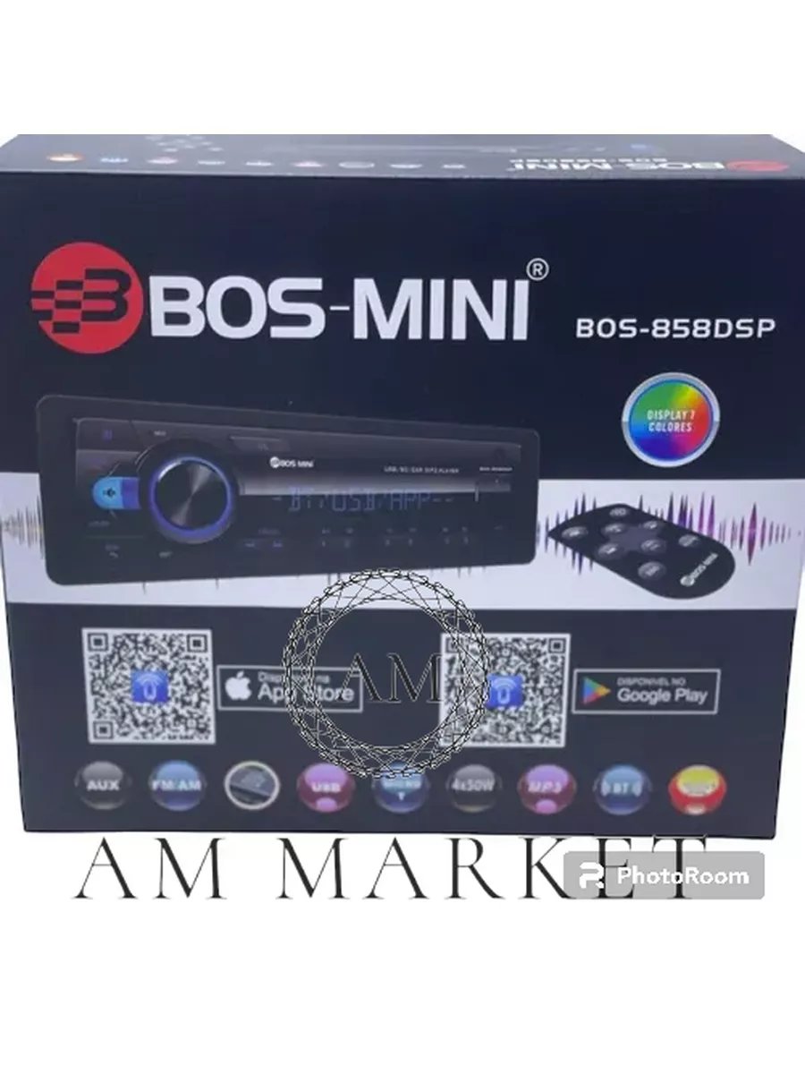 AM Market Автомобильная Магнитола BOS-MINI BOS-858DSP Super Bass