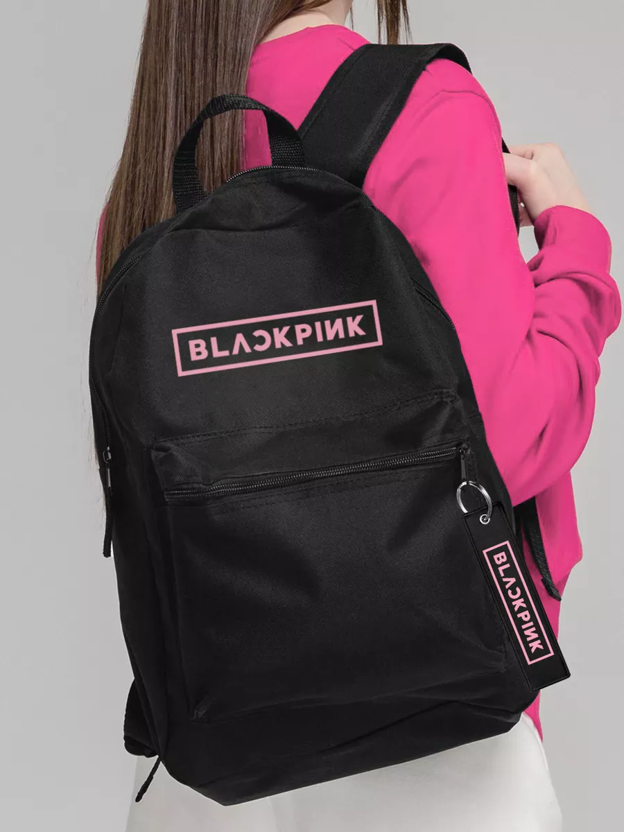 Gray and black pink cheap backpack