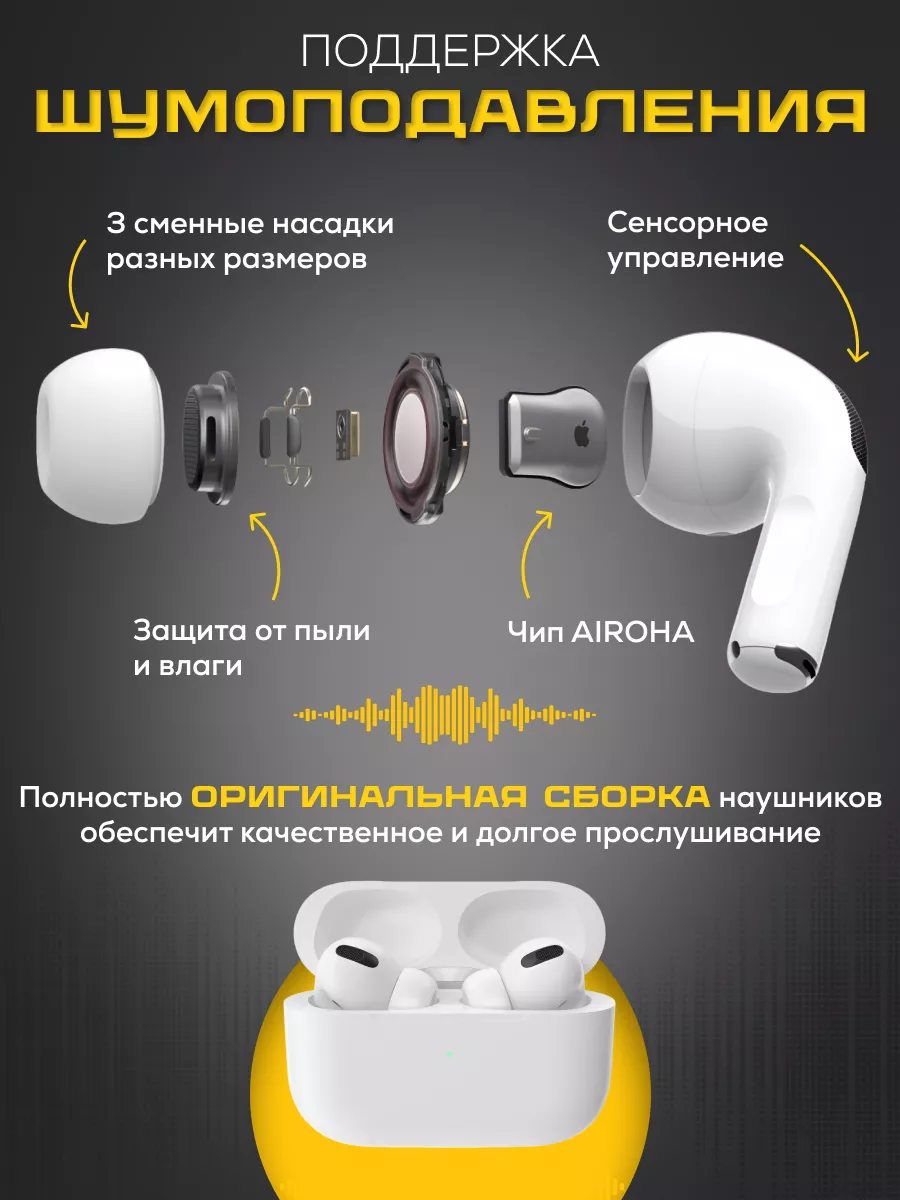 Наушники беспроводные airpods Pro 2 копия Iphone Android