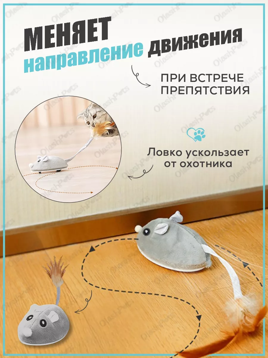 Игрушка для кошек интерактивная мышь Olash Pets купить по цене 17,51 р. в  интернет-магазине Wildberries в Беларуси | 174849950