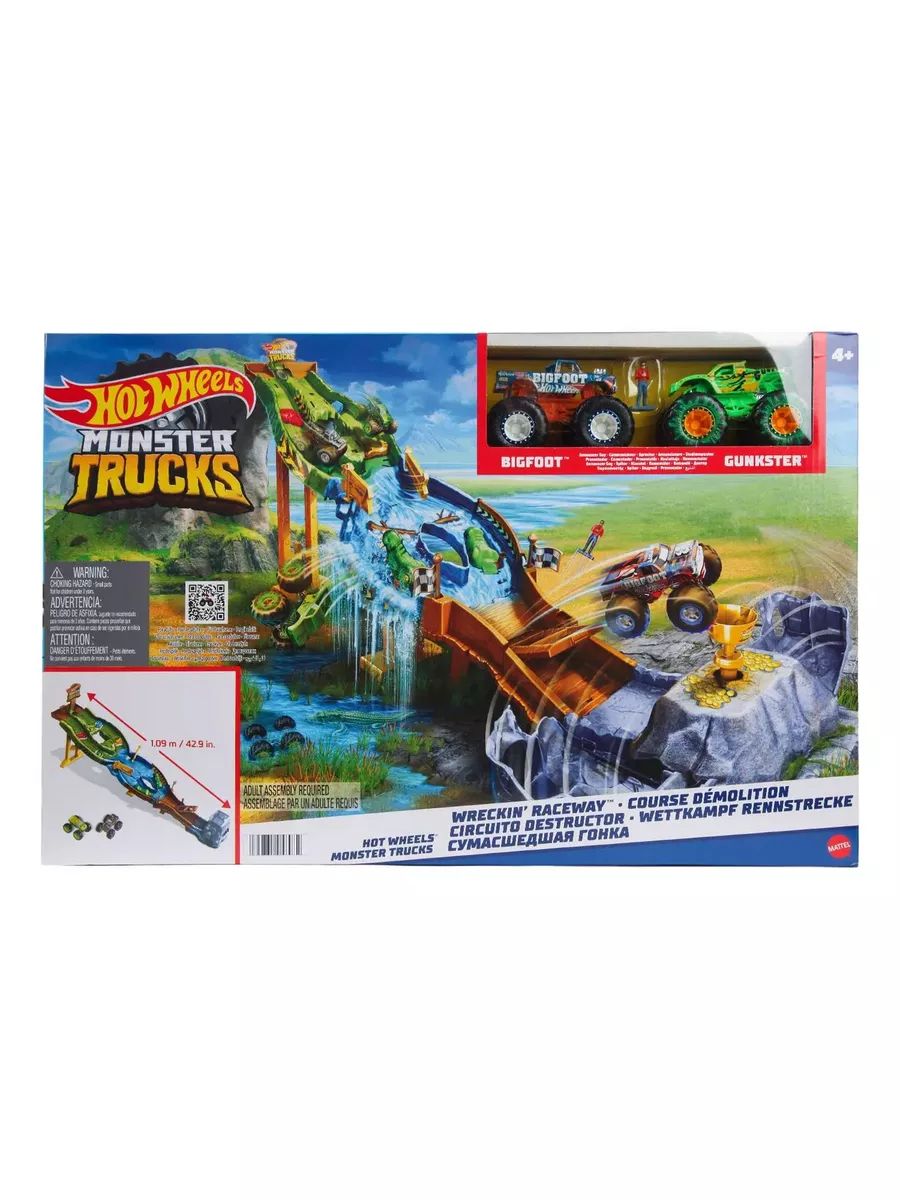 Hot Wheels Набор игровой Monster Trucks 2 машинки