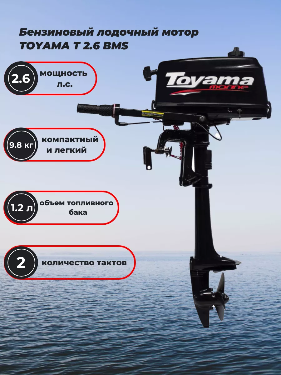Toyama Подвесной лодочный мотор T2.6 BMS (2,6 л.с, 2 такта)