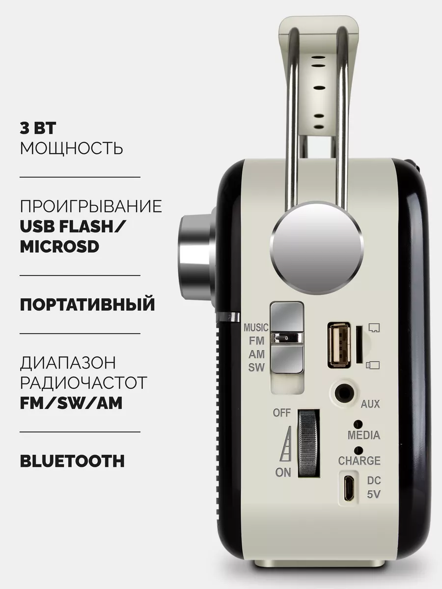 Портативный радиоприемник-колонка ретро SRP-500, черный Sven купить по цене  1 682 ₽ в интернет-магазине Wildberries | 175711178