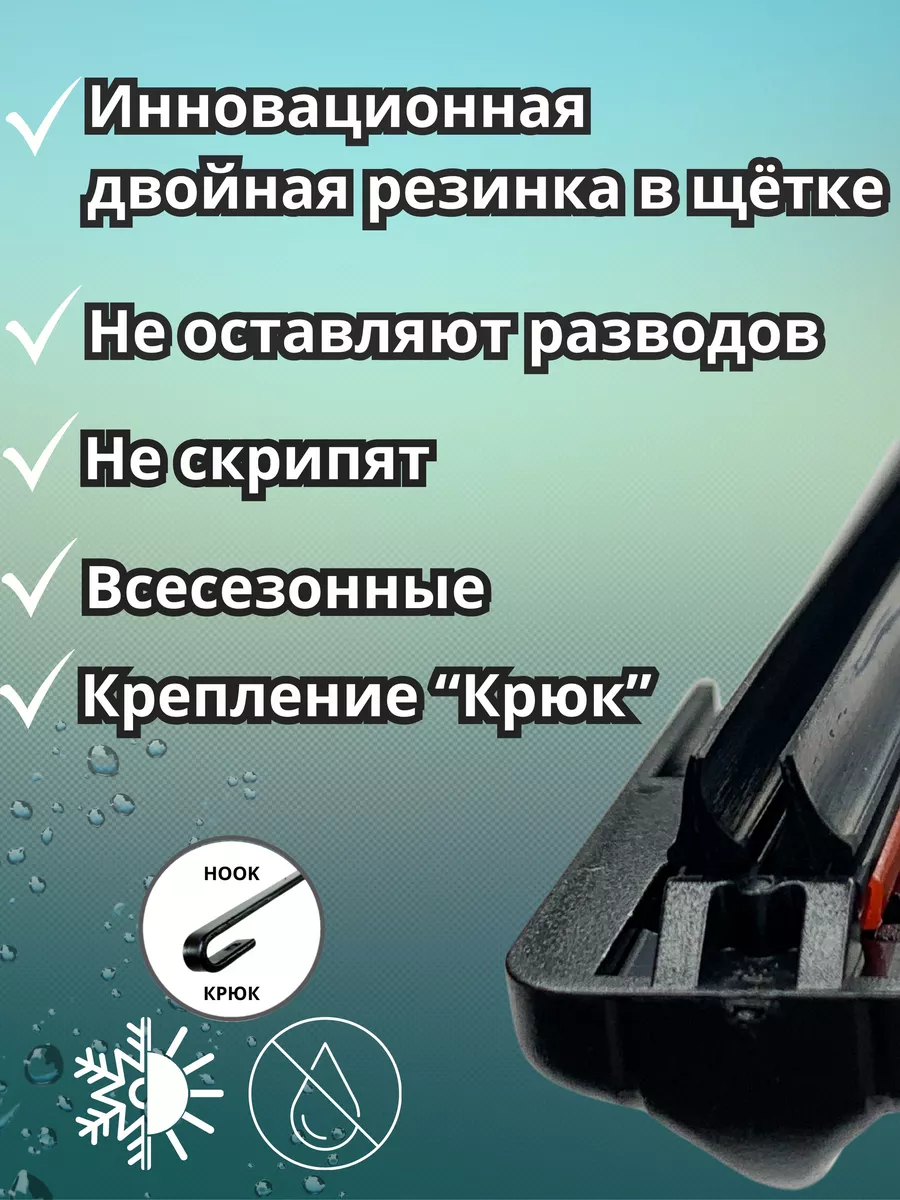 Щетка стеклоочистителя с двойной резинкой 600мм FourSeasns купить по цене  446 ₽ в интернет-магазине Wildberries | 175939015