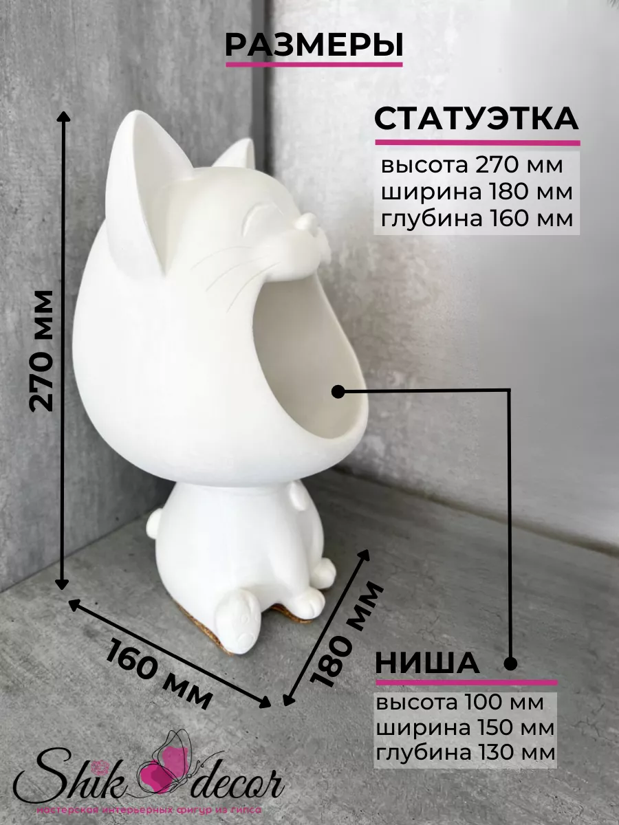 Статуэтка декоративная из гипса конфетница Кот Shik_decor купить по цене  382 100 сум в интернет-магазине Wildberries в Узбекистане | 175944675