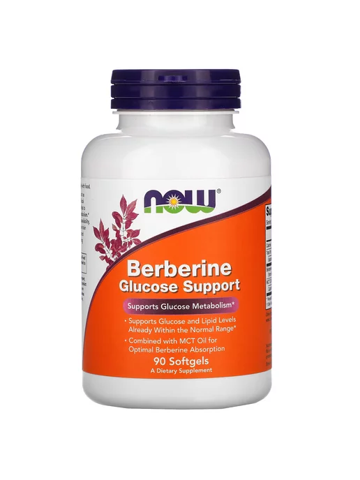 NOW FOODS NOW Berberine Glucose Support 90 капсул, контроль глюкозы