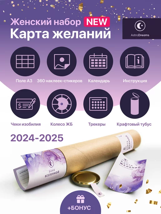 AstroDreams Карта желаний 2024 2025 Женский набор Доска визуализации