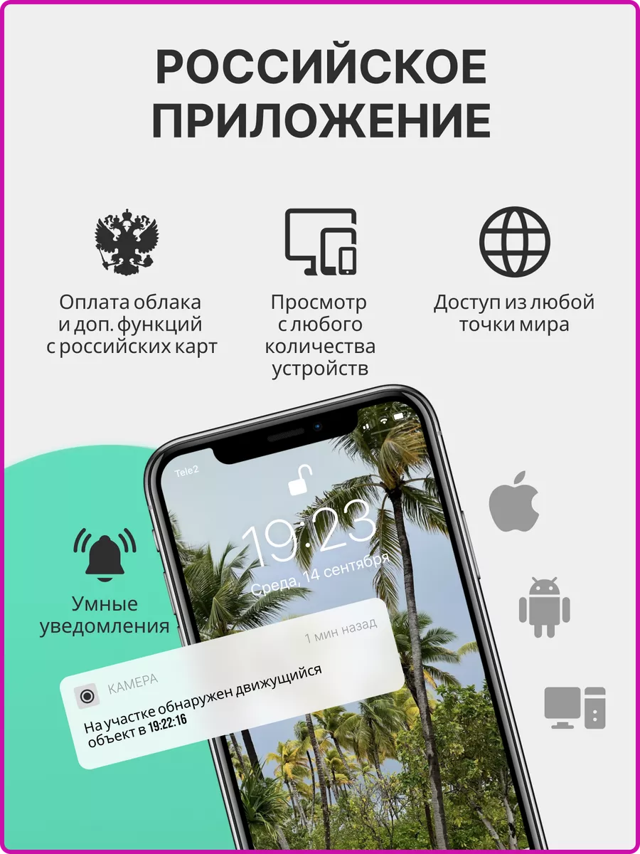 Камера видеонаблюдения домашняя wifi ip для умного дома