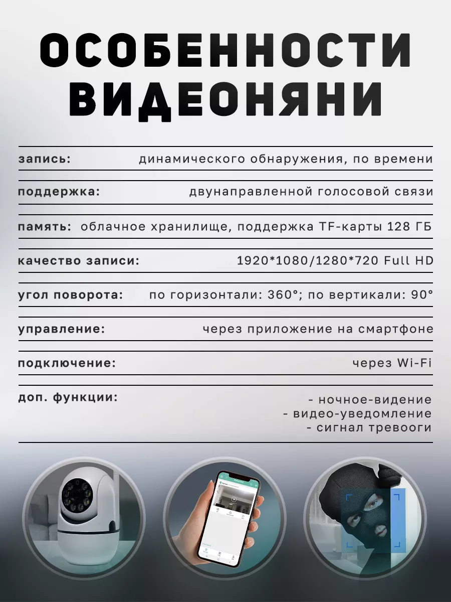 Семейные покупки Видеоняня с камерой видеонаблюдения для новорожденных