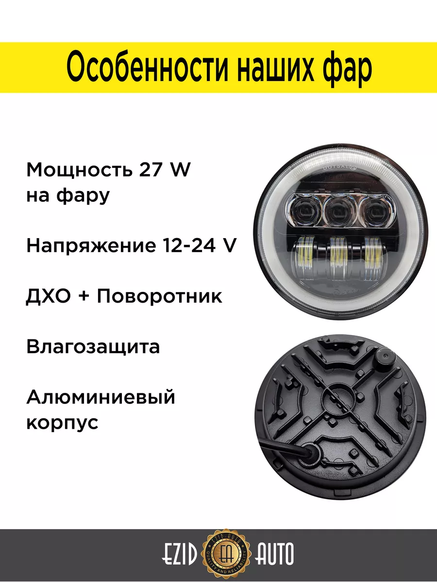 EZID-AUTO Фары на Ваз 2106 передние 5,75 дюймов