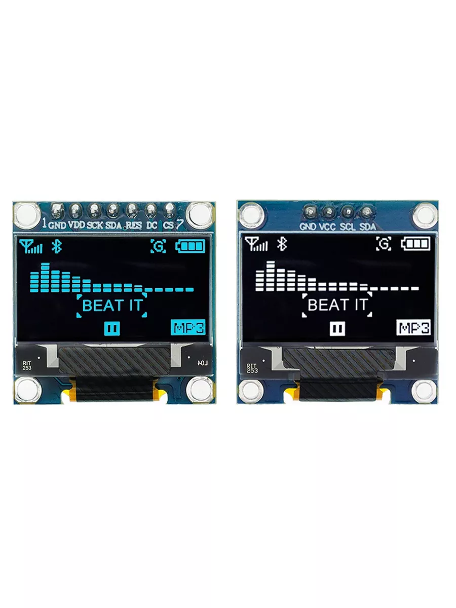 Oled дисплей 0.96 I2C 128х64 (Синий и Белый) (2 ШТ) Arduino купить по цене  26,97 р. в интернет-магазине Wildberries в Беларуси | 176736767